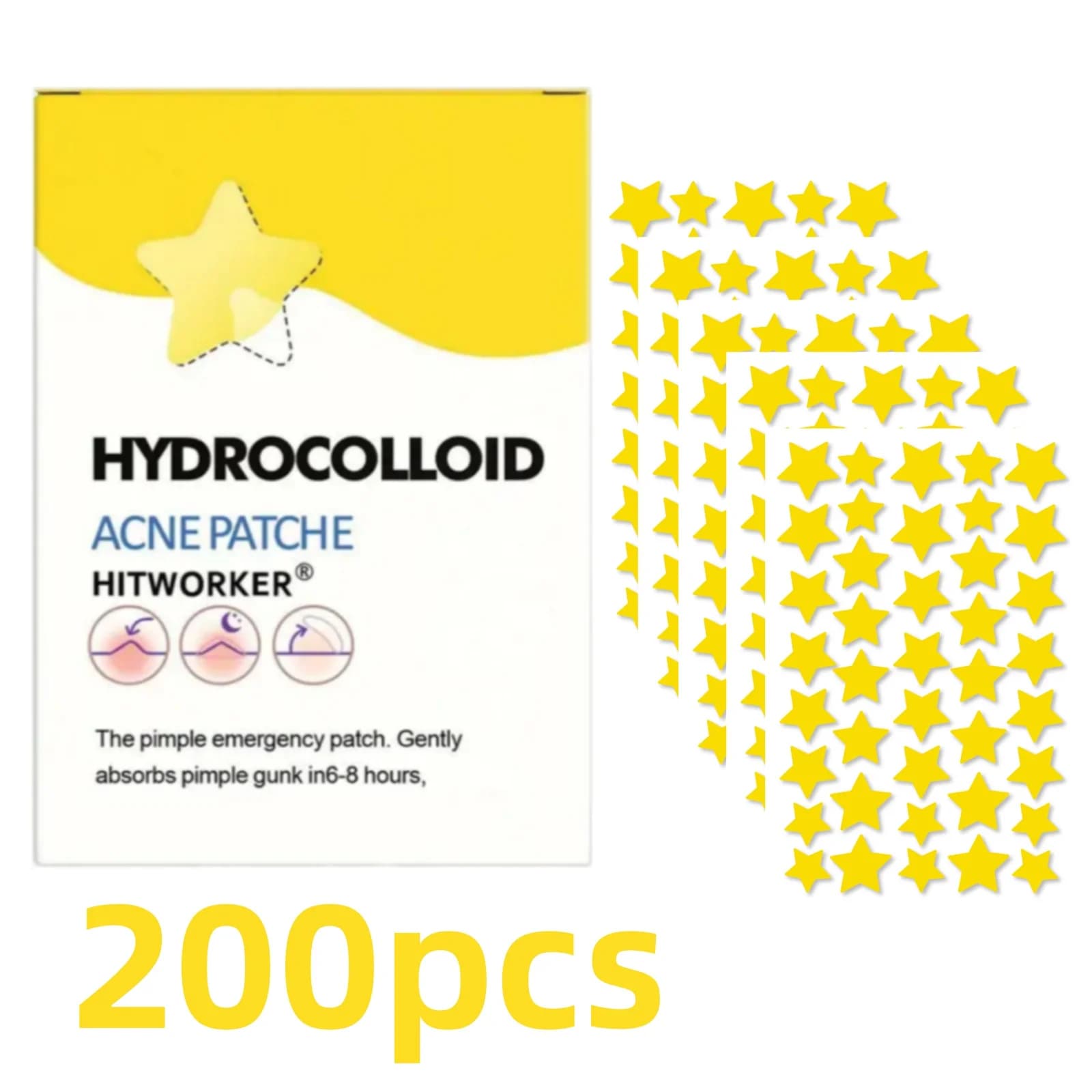 200/400 Pcs Star-Shaped Acne Patches - Alcohol-Free, Fragrance-Free, Unisex Skincare, Suitable for All Skin Types