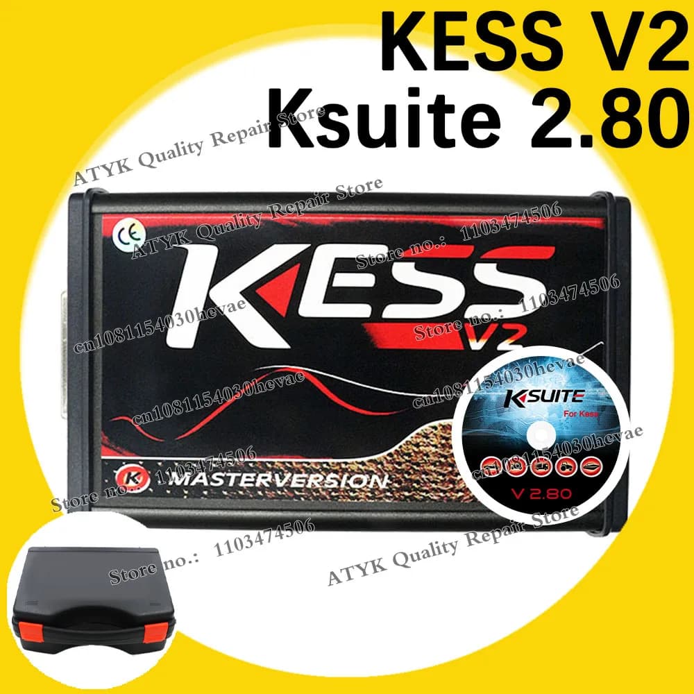 Kess V2 Master Online Ksuite 2.80 Red V5.017 OBD2 Scanner Manager Remap Kit ECU Flash Tool Unlimited KESS ECU Chip Programming