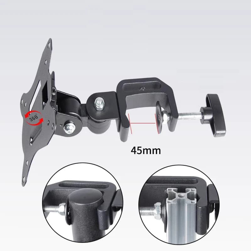 10kg LCD-5T 10mm-45MM Pipe Mount Full Motion Monitor Mount Parts 10' 24' 27' Tilt Swivel LCD Wall Bracket 360 Rotate Monitor