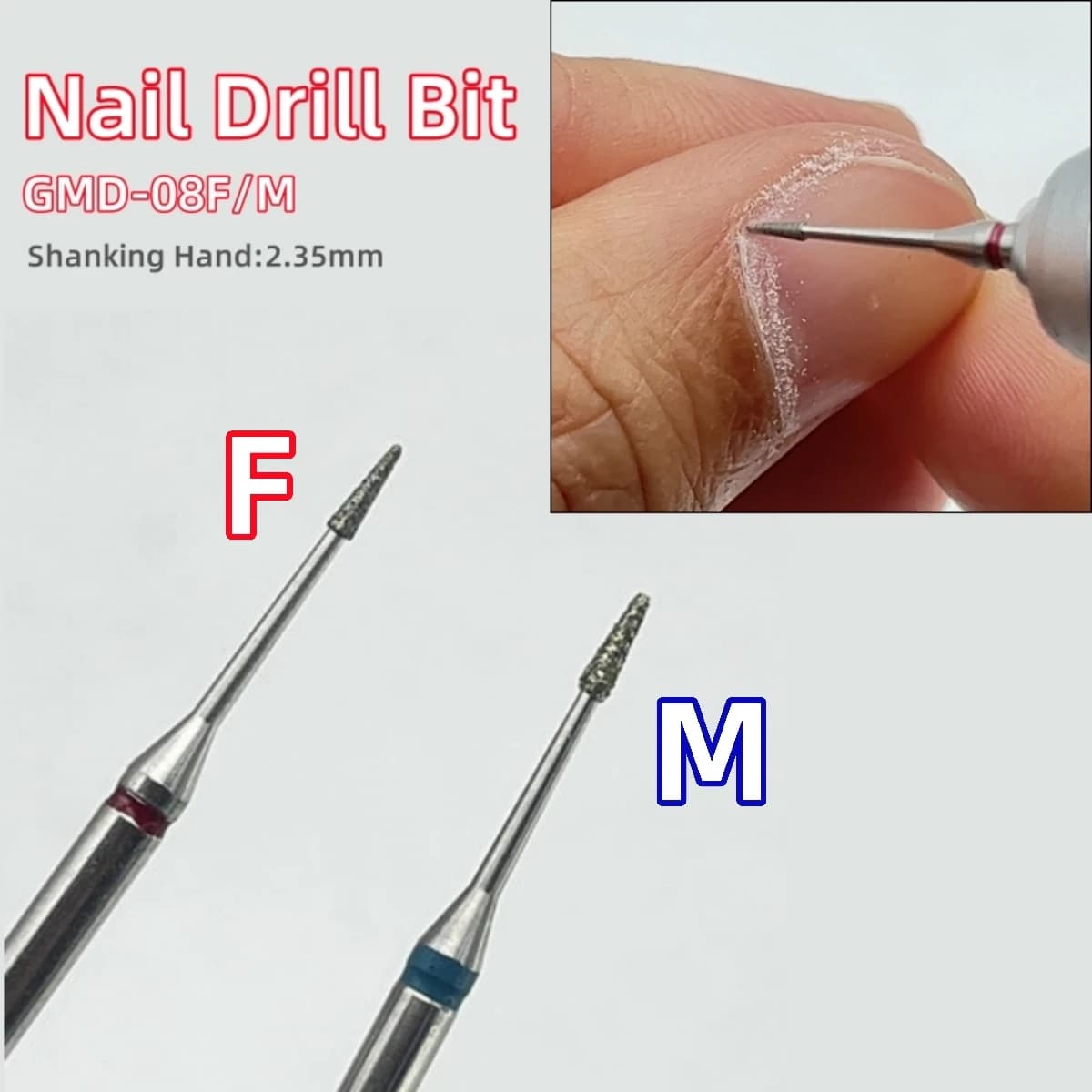 1/2Pcs Diamond Manicure Nail Drill Set Professional Manicure Pedicure Tools for Gel Polishing Removal and Dead Skin Exfoliat Bit