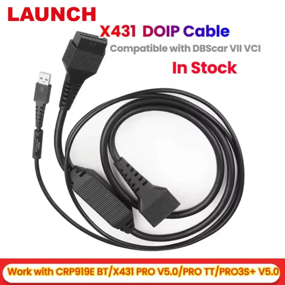 LAUNCH X431 DOIP Cable Connector 16 Pin Adapter Support DOIP Protocols for LAUNCH X431series, OBD2 Scanner for X 431 DoIP DBScar