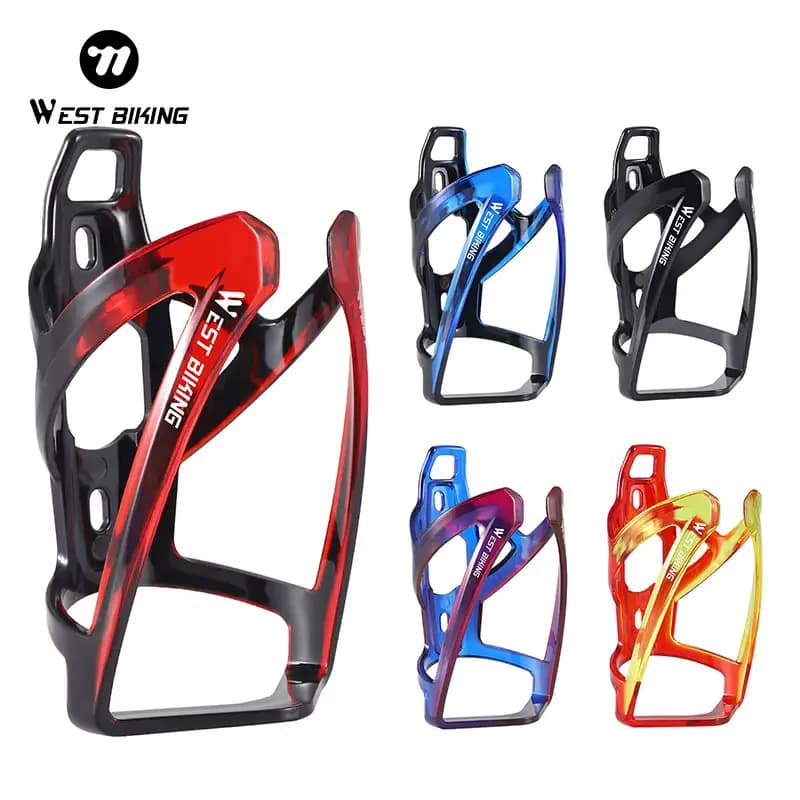 WEST BIKING Colorful Gradient Bike Bottle Cage Ultralight Bicycle Bottle Holder MTB Road Bike Cycling Water Bottle Mount Parts