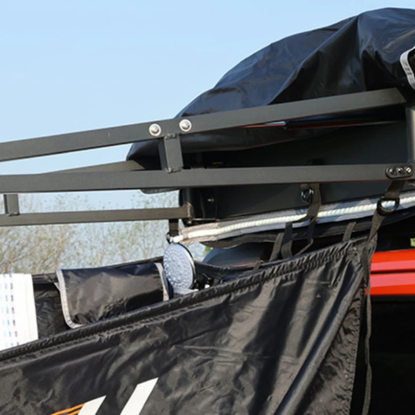 Car Shower Tent Moisture-Resistant Car-Side Tent with LED Light Portable Changing Room Private Weatherproof for Overlanders