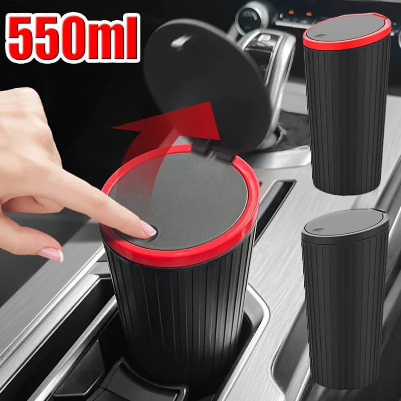 Universal Car Trash Bin Can Mini Auto Dust Organizer Car Interior Rubbish Bag Garbage Container Storage Box Bucket Auto Accessor