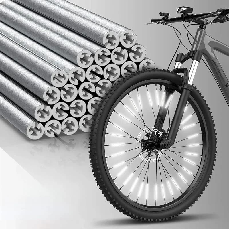 12Pcs Bicycle Reflective Tube Warning Strip Mount Clips Wheel Spoke Reflectors Steel Wire Lamp MTB Bike Reflector Light