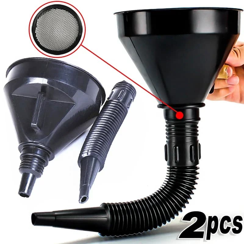 Engine Refueling Funnel with Filter for Car Motorcycle Truck Oil Gasoline Filling Strainer Extension Pipe Hose Funnels Tool