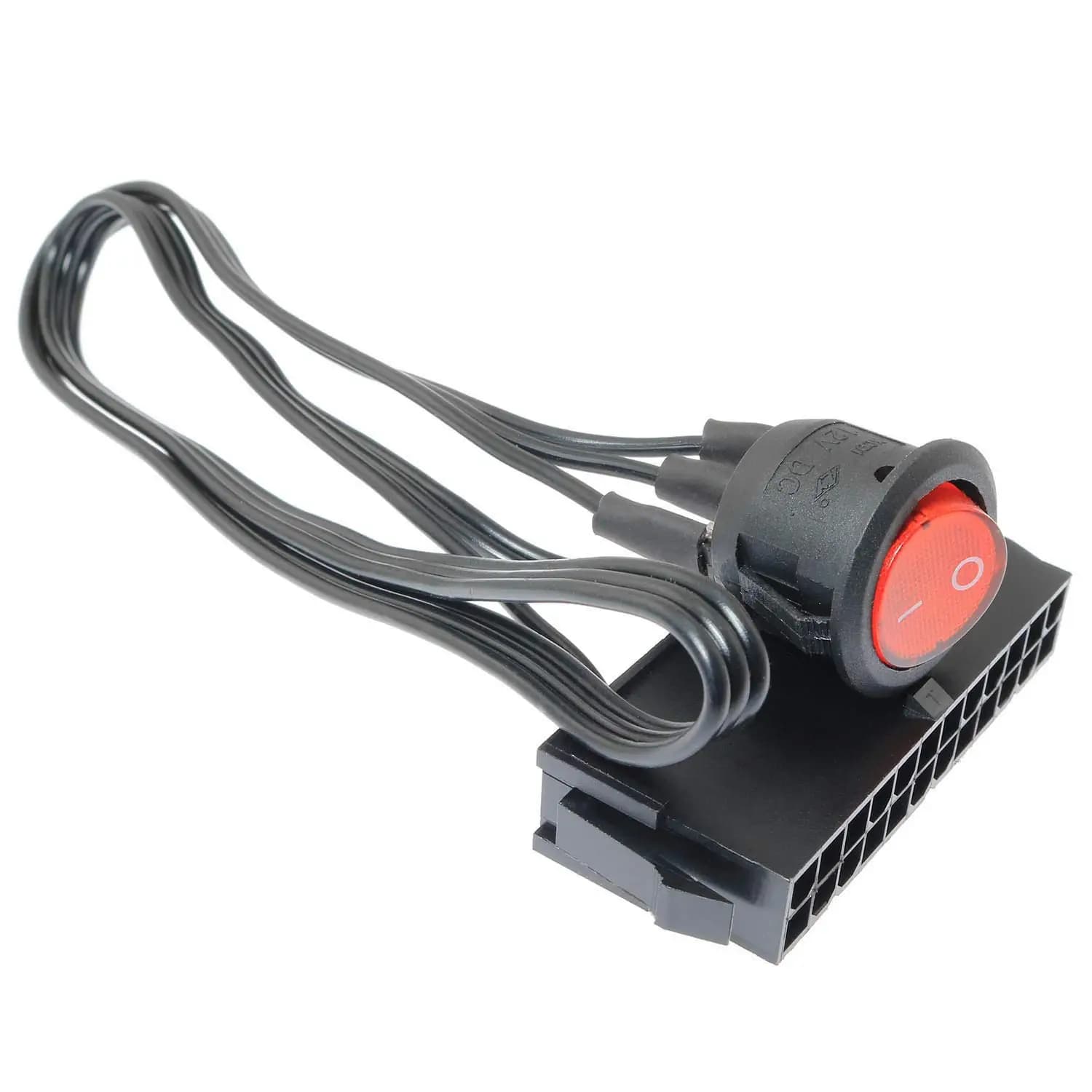 54cm Cable Copper Tin Wire 24-Pin Female ATX PSU PC Power Supply Starter Tester Start Up Jumper with ON/OFF Switch