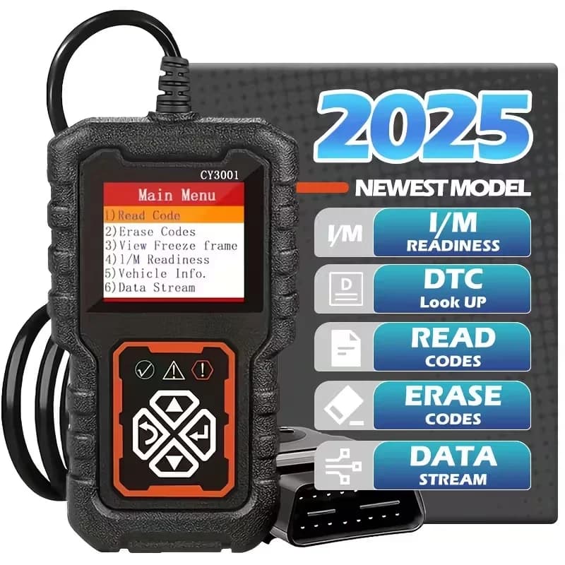 Obd2 Diagnostic Scanner Tool - Engine Fault Code Reader for All Cars since 1996, with Real-Time Data Stream, Code Erase Function