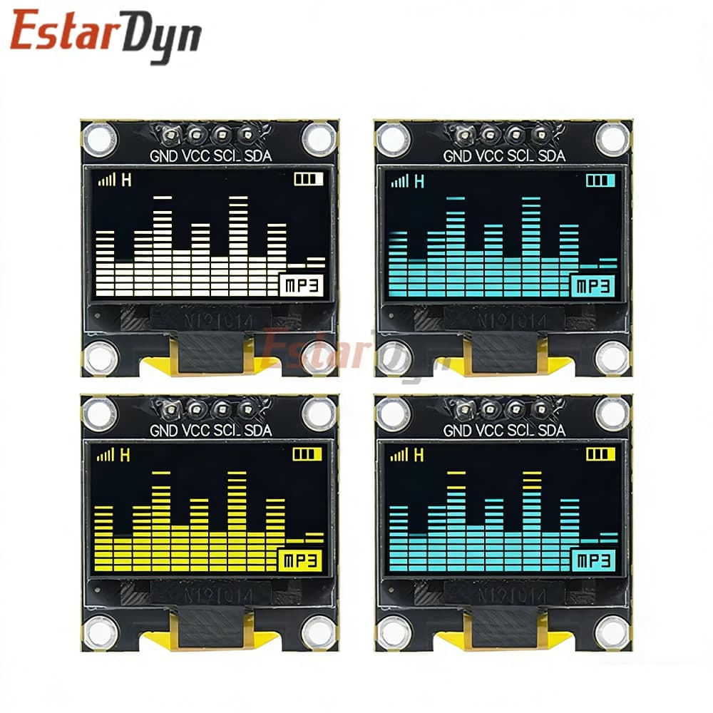 0.96 Inch OLED Display Module I2C IIC Serial White Screen 128x64 SSD1306 Driver Board Compatible with ESP32 STM32