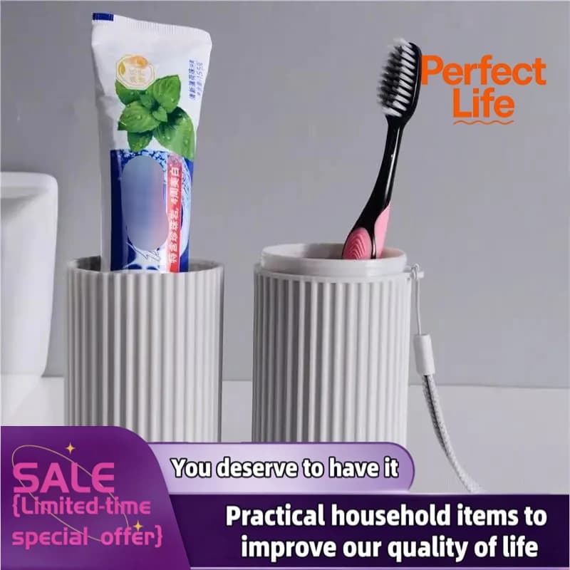 1/4Pcs Travel Camping Storage Box Organizer Travel Toiletries Storage Cup New Creat table Toothbrush Protect Holder Cup Case