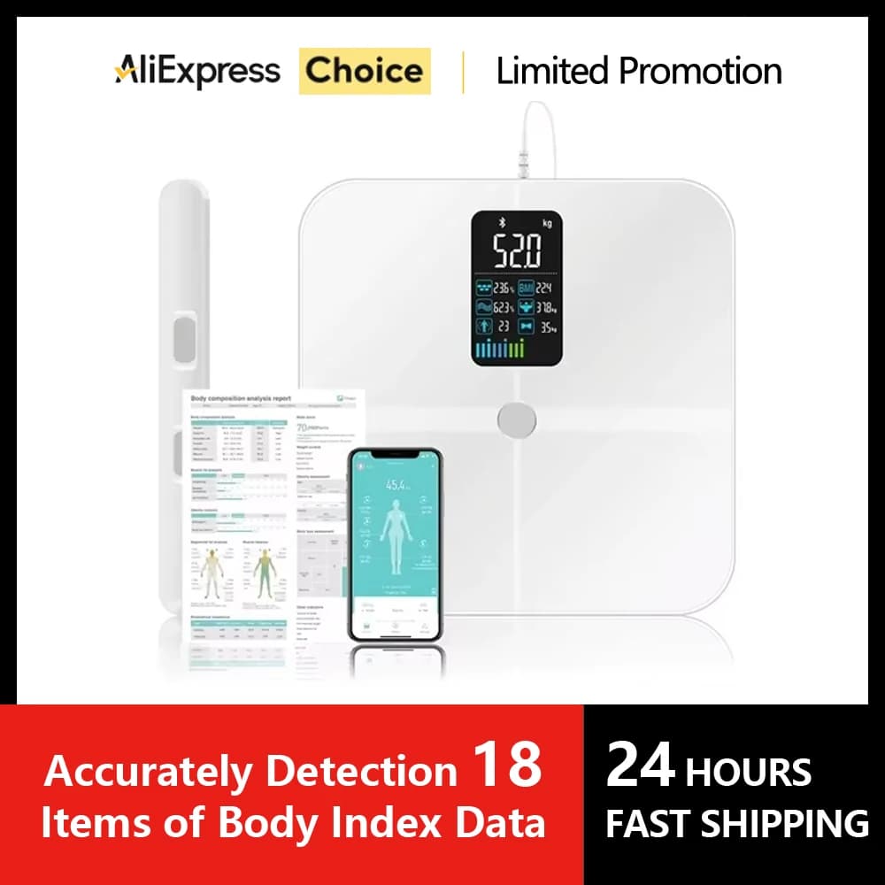 Smart Bioimpedance Scale New Highly Accurate Digital Display Body Fat Scale Body Composition Analyzer Smart Weight Scale