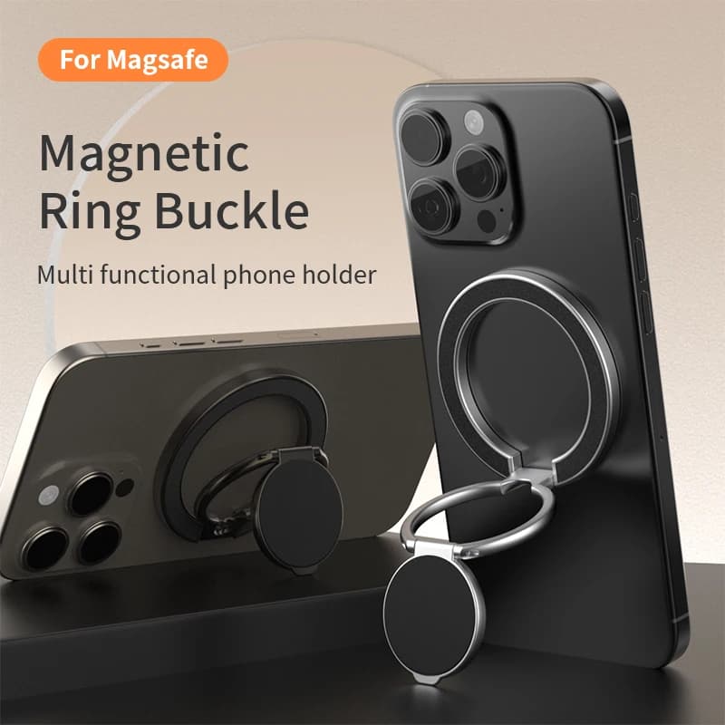 Double Sided MagSafe Phone Stand Magnetic Phone Ring Holder Kickstand Grip for Phone 17 16 Android Gym Car Holder