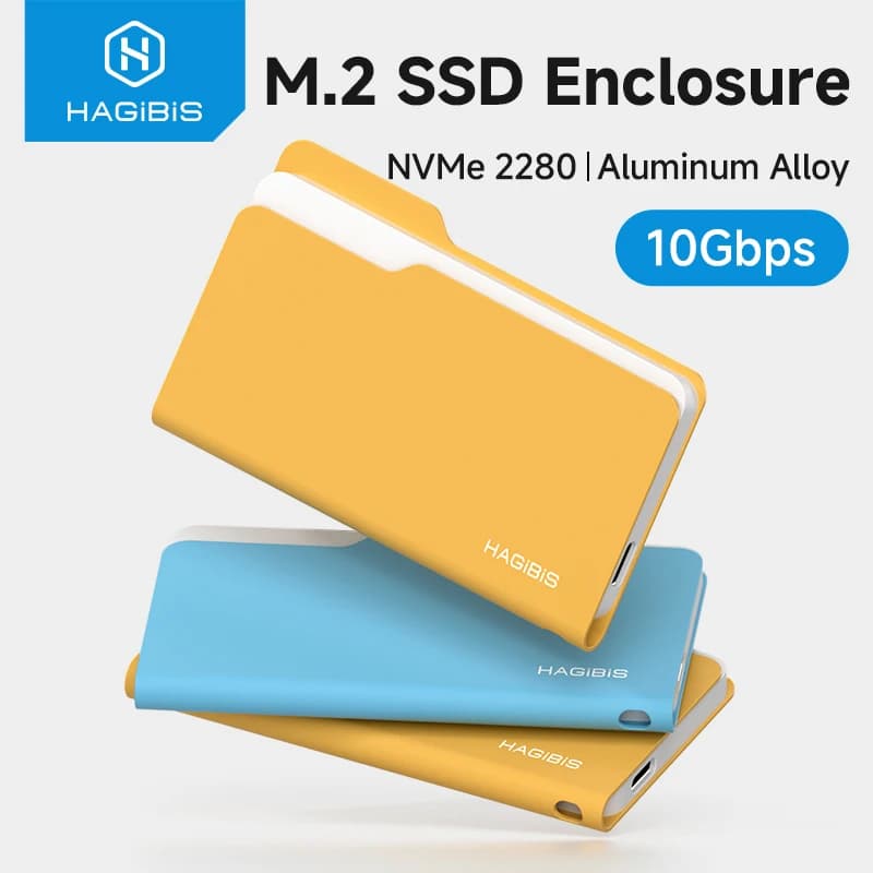 Hagibis M.2 SSD Enclosure 10Gbps USB 3.2 Gen 2 to NVMe PCI-E External Folder M.2 SSD Case for Laptops 2230/2242 /2260/2280 SSDs