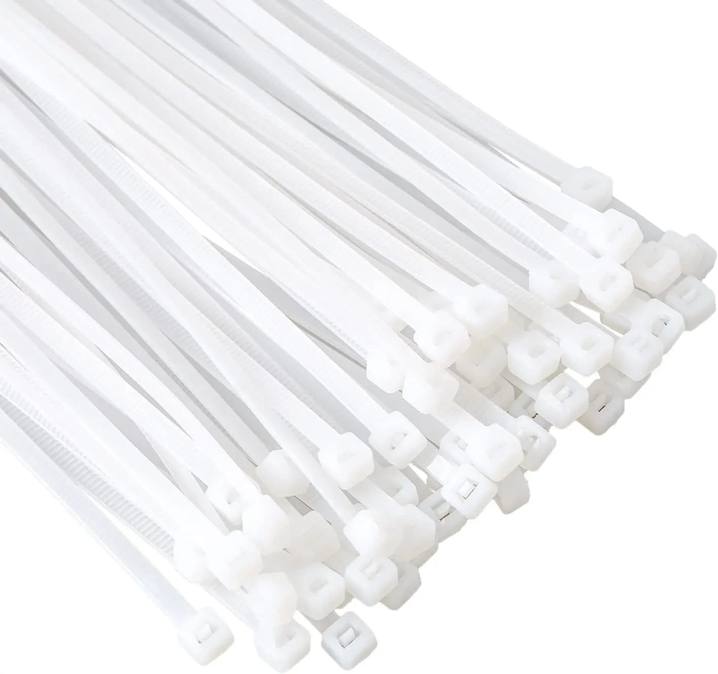 100Pcs Self-Locking Plastic Nylon Tie White Zip Wraps Strap Nylon Cable Tie Set 3x80/100/120/150/200 4x300 Fastening Ring Loop