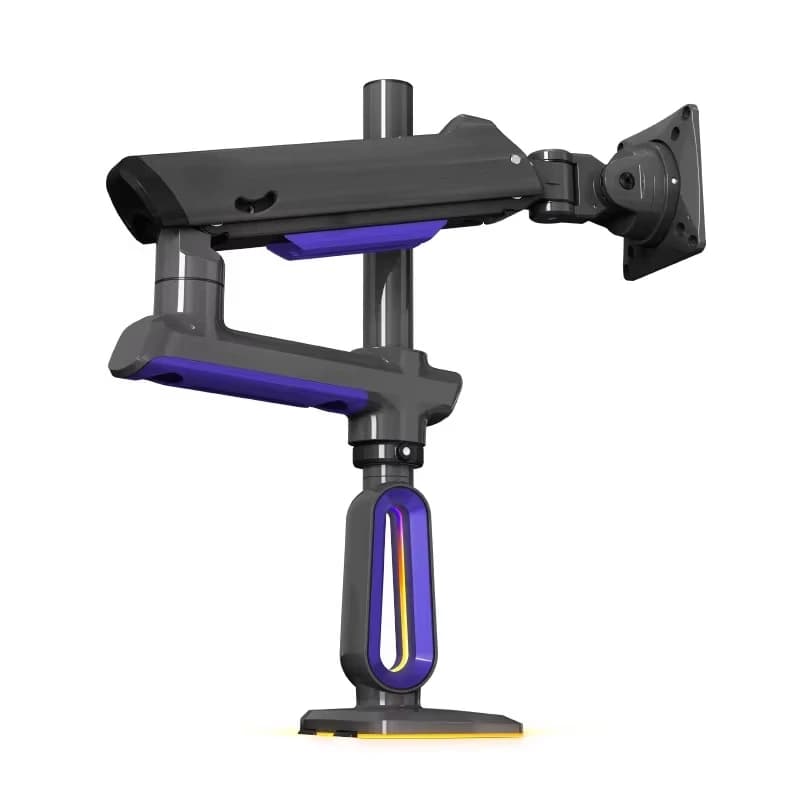 G80 RGB Color-Changing Monitor Desk Arm Aluminum 90 Tilt Lifting Stand with 360 Swivel for 32-60" Screens