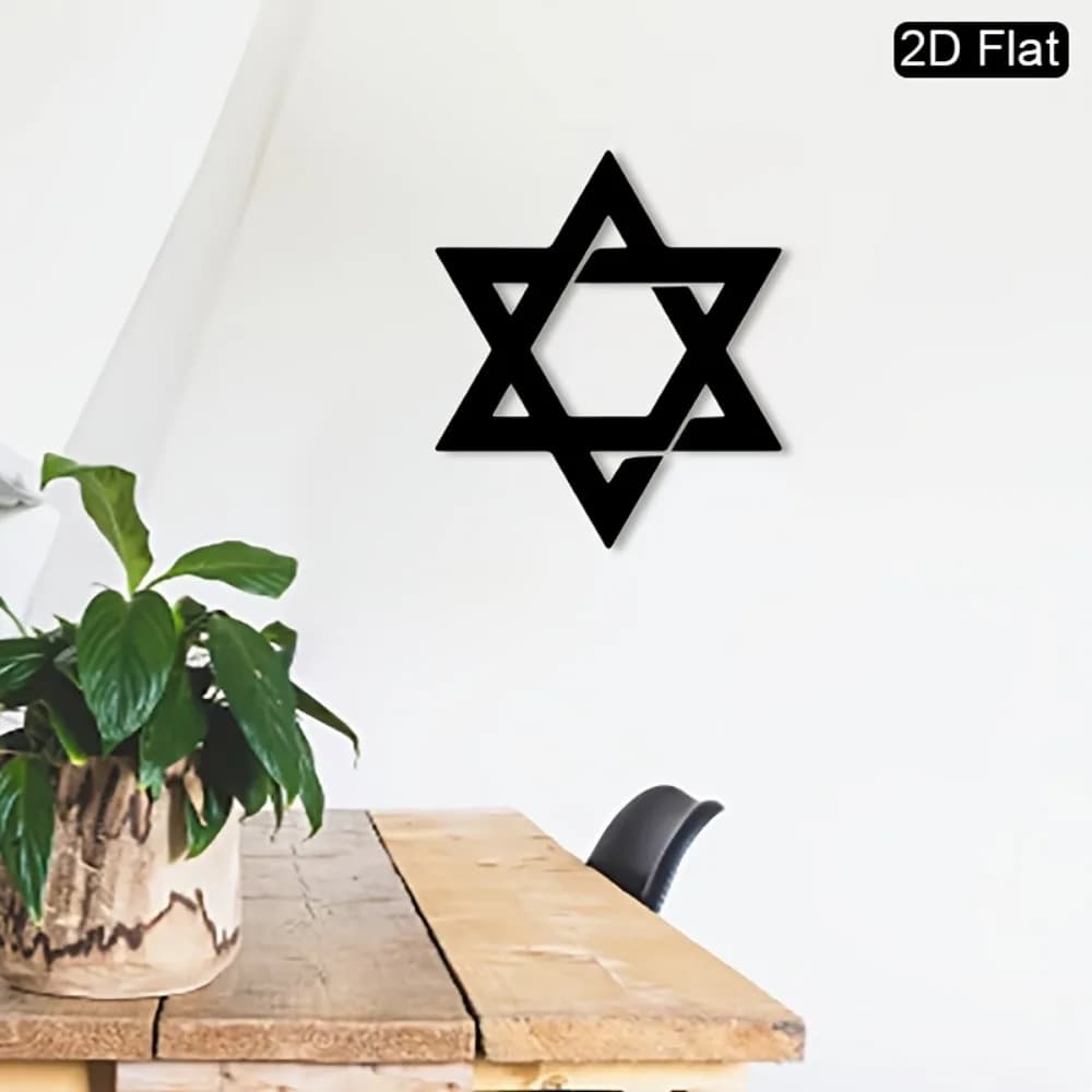 CIFBUY Iron Wall Art Star of David Metal Wall Decor Judaica Vintage Sculpture Home Living Room Retro Mural Entrance Hanging