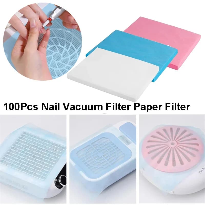 100Pcs Nail Vacuum Filter Paper Filter Set Disposable Nail Dust Filters Nail Vacuuming Cleaner Filter  Nail Tech Filter Paper