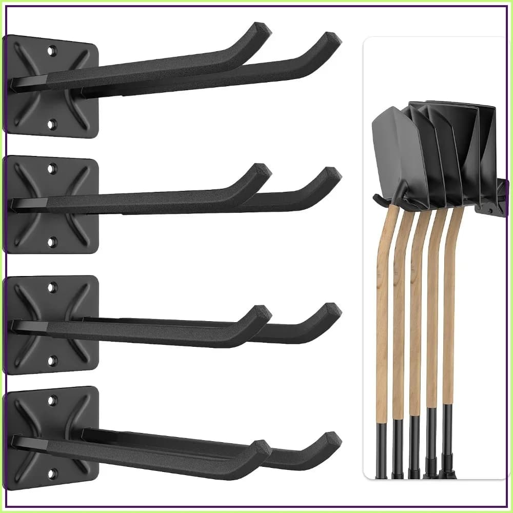 Heavy Duty Garage Storage Hooks, 12.4 inch Wall Mount Hangers for Tires, Ladders, Garden Tools, 4 Pack