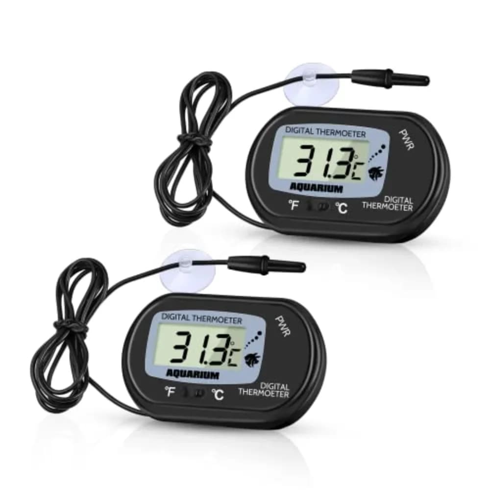 2/4pcs Fish Tank Thermometer with Suction Cup Temperature Sensor LCD Digital Aquarium Water Temp Detector Aquatic Tool