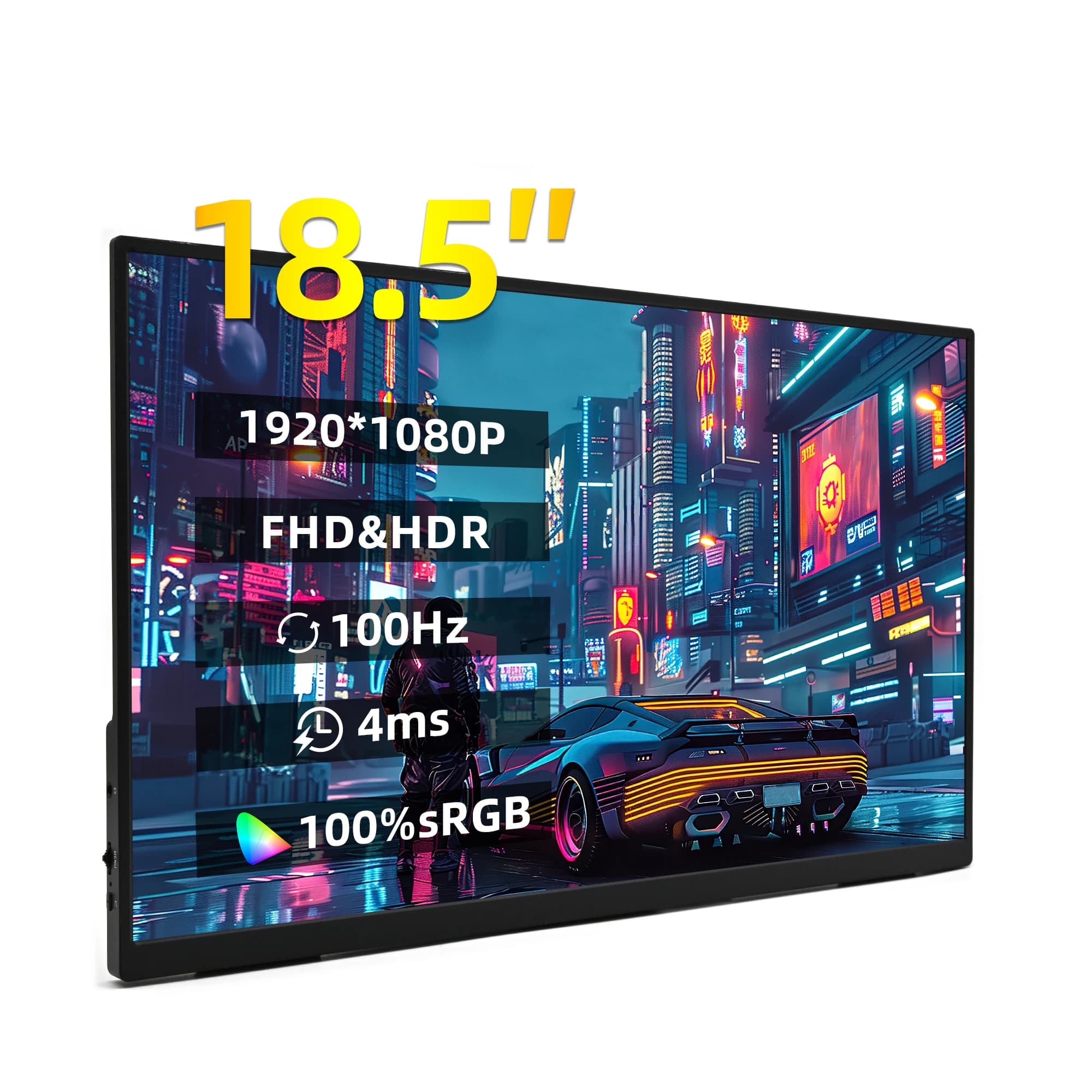 ZSUS 18-Inch 1080P 100Hz 100%sRGB Portable Monitor 16:9 HDR 350cd /M² For XBox PS4 / 5 Switch Cell Phone PC Loptop Extension