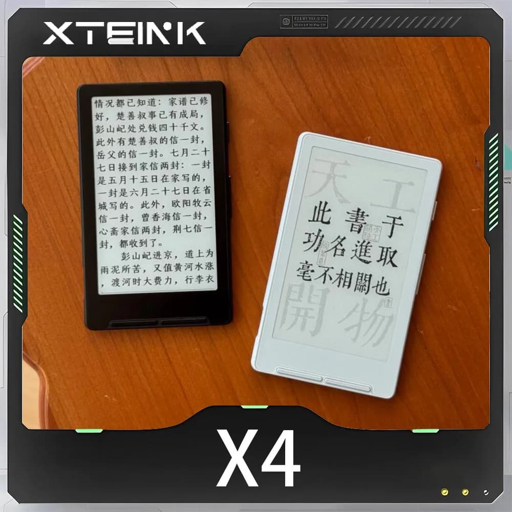 XTEINK X4 E-Book Reader 4.3 Inches Ink Screen Magnetic Lightweight E-Book Readers 220ppi Ultrathin 650mAh 16GB Case X3 E-Book