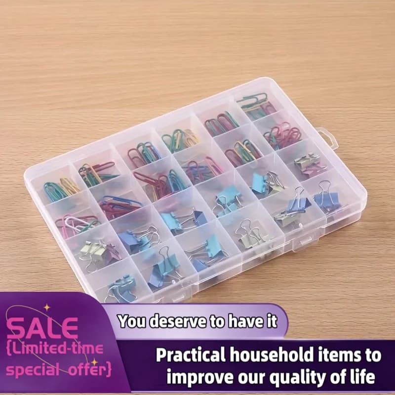 Jewelry Beads Earring Case Organizer 24 grids Jewlery Box Large Capacity Square Transparent  Plastic Storage Box Case Slot Pills