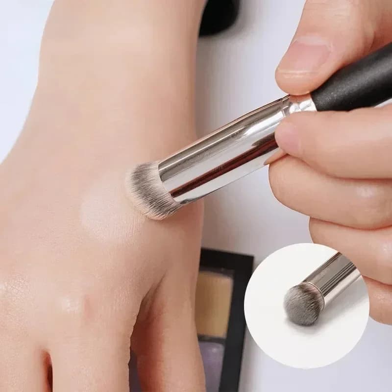 Pro Dual-Ended Foundation Brush - Hypoallergenic Dense Concealer & Contour Blender | Vegan Cruelty-Free Face Makeup Tools