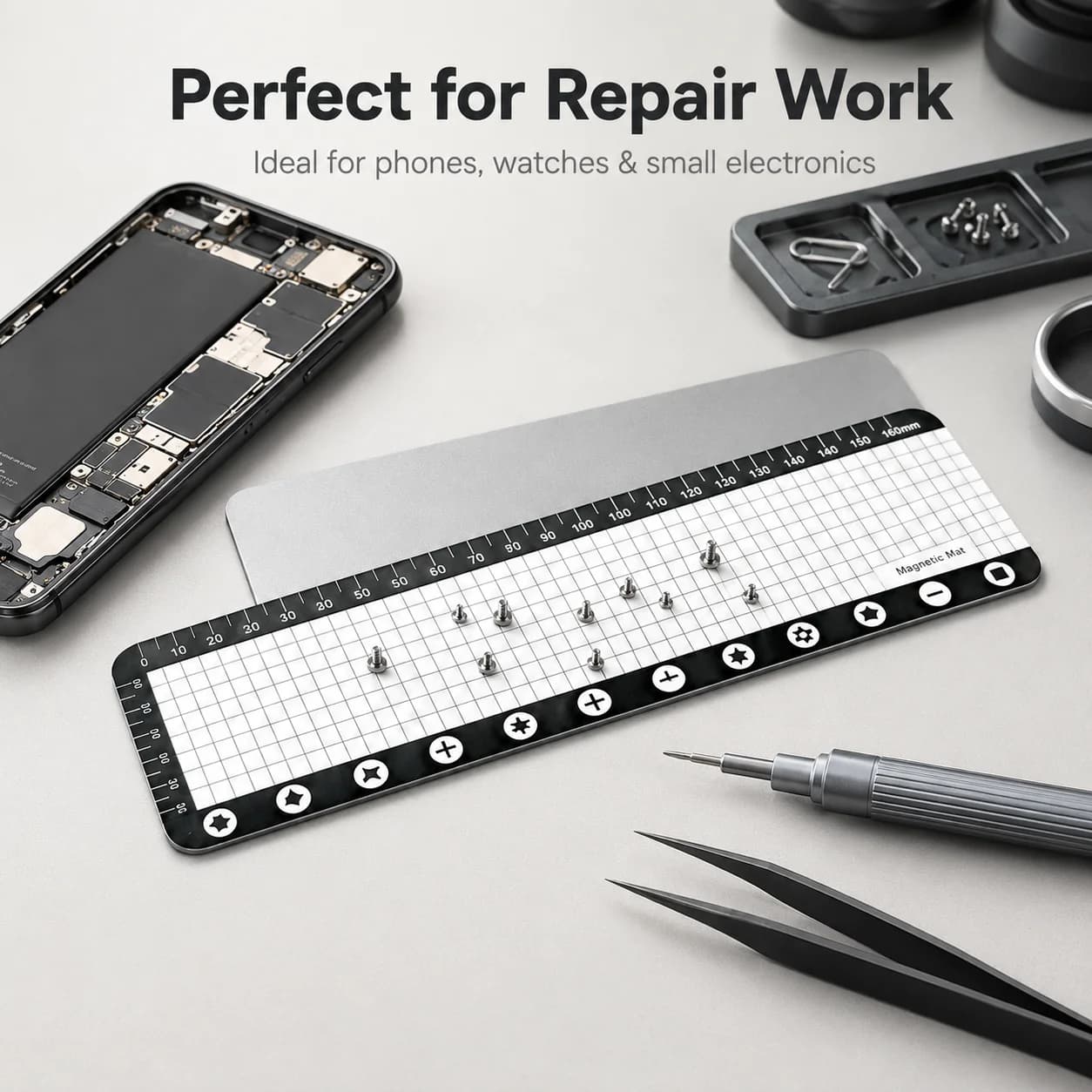 Magnetic Screw Storage Mat Soft Silicone Repair Pad for Phone Tablet Laptop Precision Disassembly Pro Maintenance Tool Work Pad