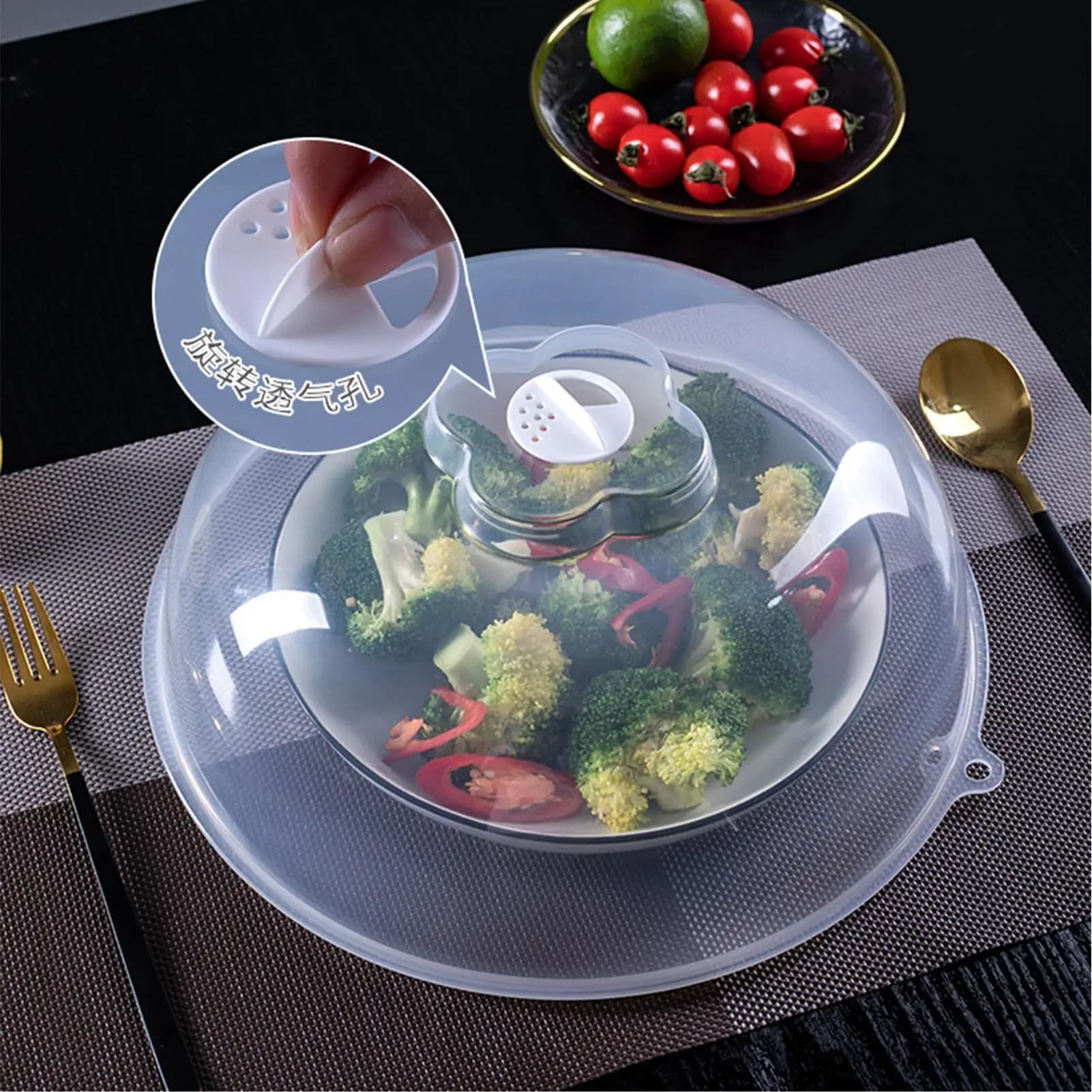 Microwave Oven Heating Cover Food Splash Protector Dustproof and Warm Food Cover Household Food Storage Cover Transparent Cover