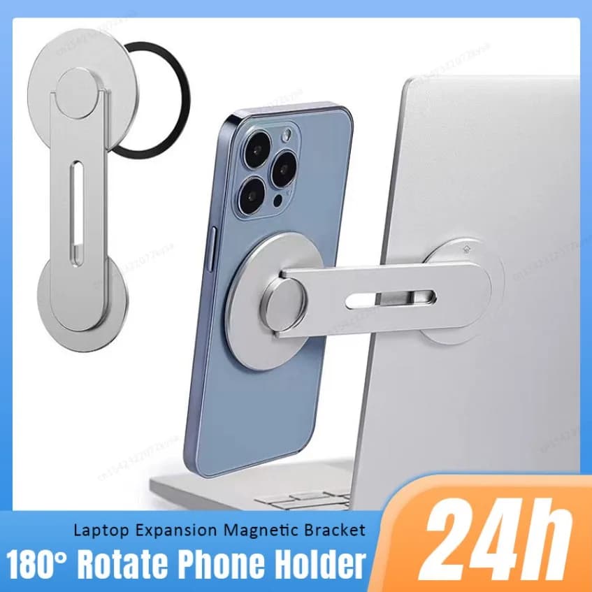 Self Adhesive Laptop Expansion Bracket 180° Rotation Magnetic Phone Holder For Magsafe iPhone 16 15 14 13 12 Pro Max Cell Stand