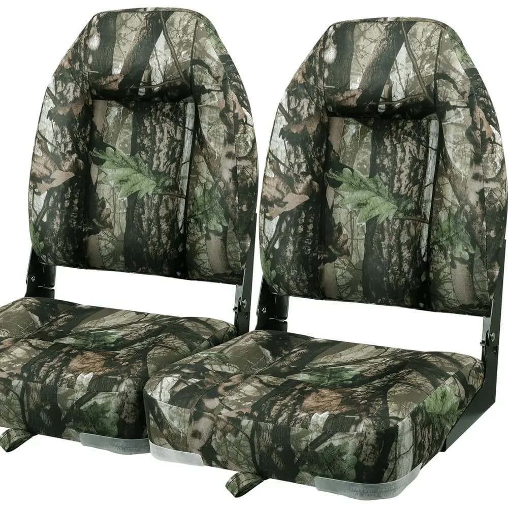 2-Pack 23.5" High Back Boat Seats,Folding boat Seats With Seat-back Pocket, Aluminum hinges,Stainless Steel Screws,Premium EPDM