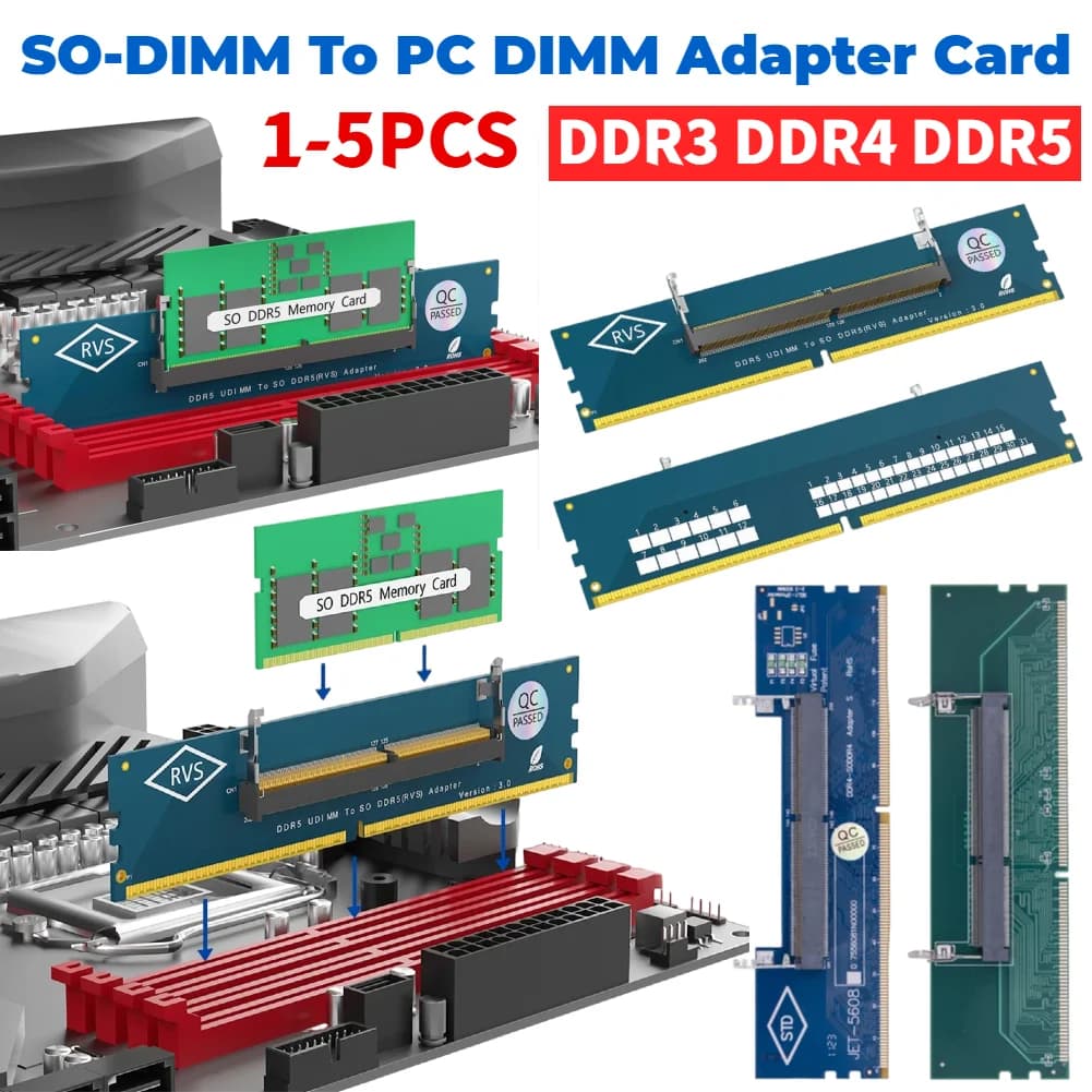 Laptop SO DDR5 RAM To Desktop DDR5 U-DIMM Adapter DDR5 Memory Card Converter DDR3 DDR4 Laptop To Desktop SO-DIMM To PC DIMM Card