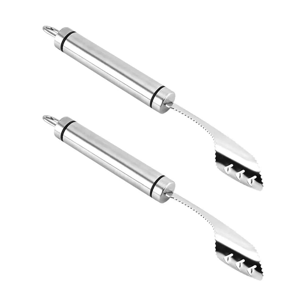 2Pcs Stainless Steel Chili Corer Remover Serrated Pepper Deseeder Kitchen Gadget Jalapeno Bell Pepper Cutter Tool Rust Resistant