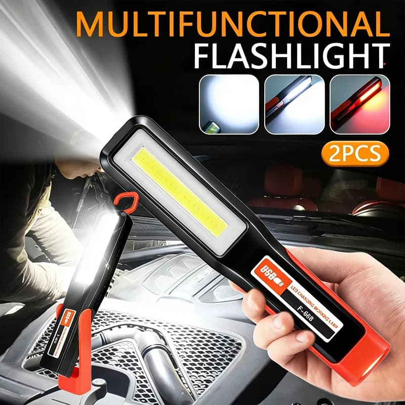 Powerful COB LED Work Light Car Garage Mechanic Lamp USB Rechargeable Flashlight Magnetic Torch Emergency Light Warning Light