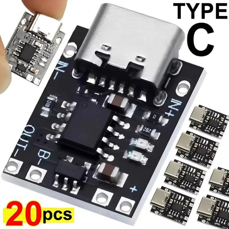 1/10/20PCS 3.7V Lithium Battery Charging Board with Protection Type-C USB C Li-ion Battery Charging Board Over Charging Module