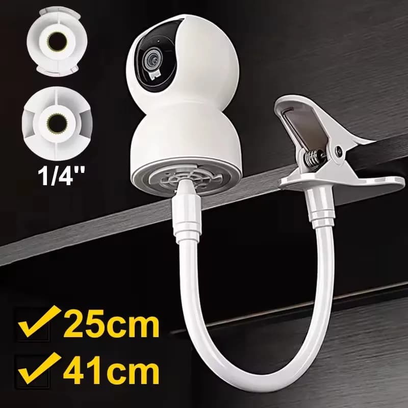 25cm/41cm Flexible Baby Monitor Clip Punch-free Webcam Stand for Universal 1/4'' Screw Baby Monitor Camera Clamp Mount Holder