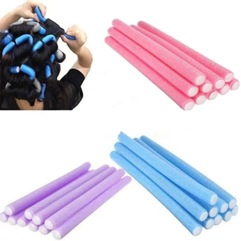10pcs Universal Perm Hair Curling Stick Set Colorful Sponge Pearl Cotton Eva Curling Iron for Creative Hair Styling