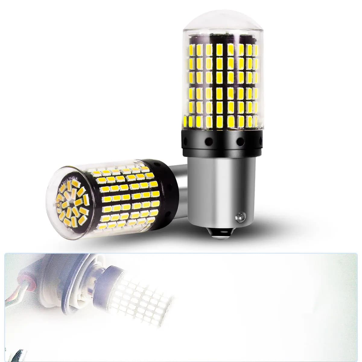 Smart Chips 2Pcs 1156 BA15S 1157 bay15d Car LED Reverse Light Bulbs for Car Rear Tail Turn Signal Reverse Brake Running Lights