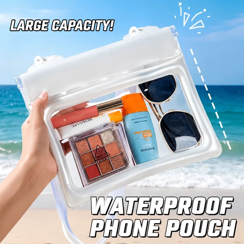 Large Capacity Waterproof Phone Bag Touchscreen 4-Layer Sealed Floating Airbag Edge with Strap for Rafting Swimming Diving Use