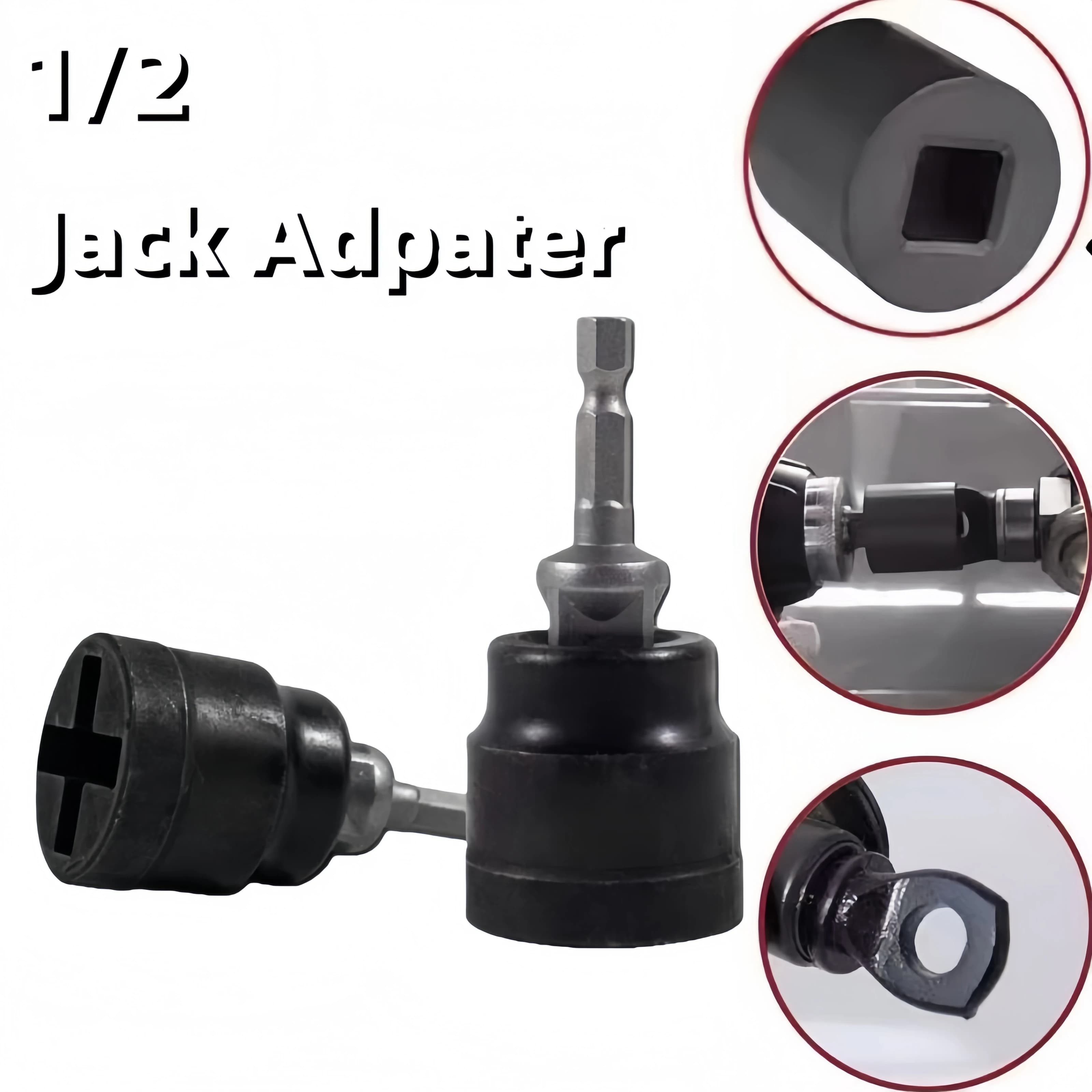 Universal 1/2 Scissor Car Jack Adapter RV Stabilizer Drill Compatible High Hardness Steel Ball Joint Impact Socket Wrench Tool