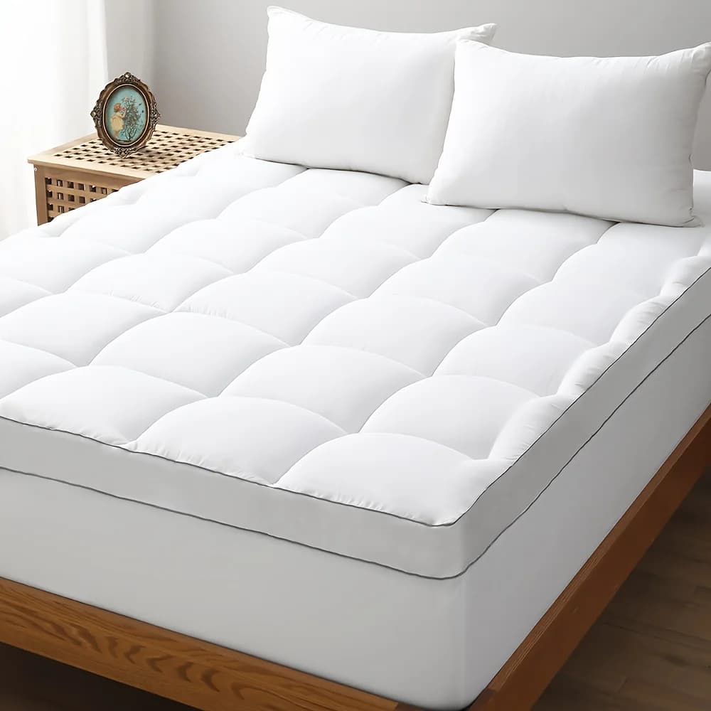 1pc Cooling Mattress Topper, Extra Thick Quilted Mattress Pad Cover with Deep Pocket, Fluffy & Soft Knitted Mattress Protector