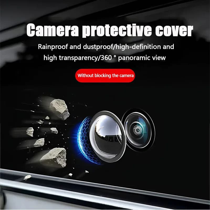 Car Camera Protective Cover, 360° High-Definition Panoramic Reversing Camera Lens, Waterproof and Dustproof Protective Cover