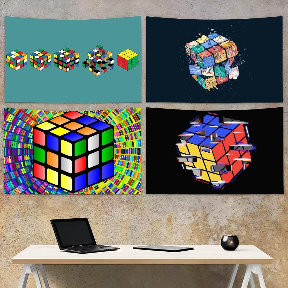 R-Rubiks C-Cubes Art Retro Flags flag Decoration Art Picnic Party Home Hanging Camping Outdoor Party Banner