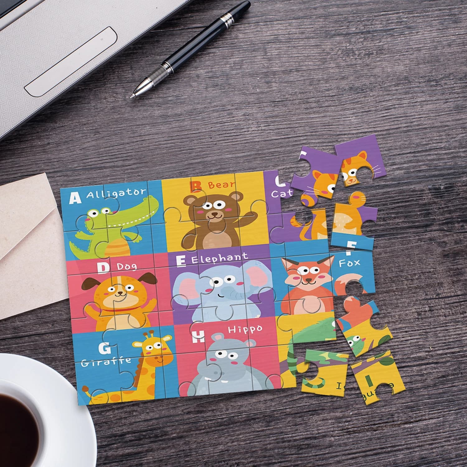 1pc Animal Bear  Kids Education Wooden Jigsaw Puzzle,Ideal Anniversary,Wedding,Birthday,Valentine Gift For Family Friends