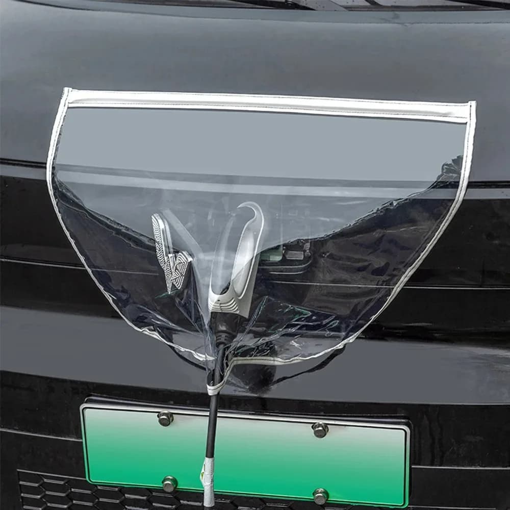 Waterproof Dust‑Proof EV Charger Rain Shield Universal Electric Car Charging Port Protective Cover with Black White Colors