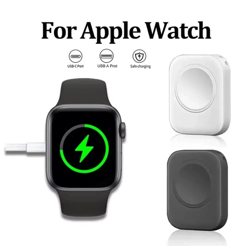 Fast Magnetic Watch Wireless Charger For Apple Watch Ultra 3 2 1 Series 9 8 7 6 SE Charger Dock Adapter Type C Portable Charger