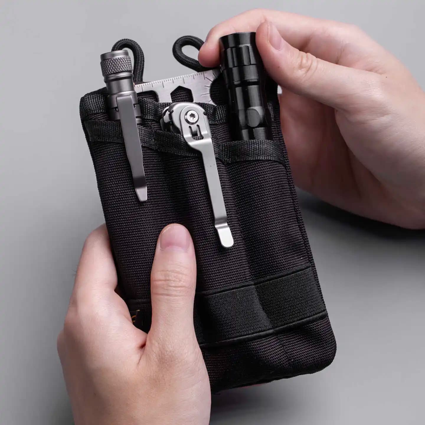 Kosibate Tactical EDC Molle Pouch Mini Wallet Card Key Belt Waist Pack Camping Hiking Hunting Outdoor Coin Purse