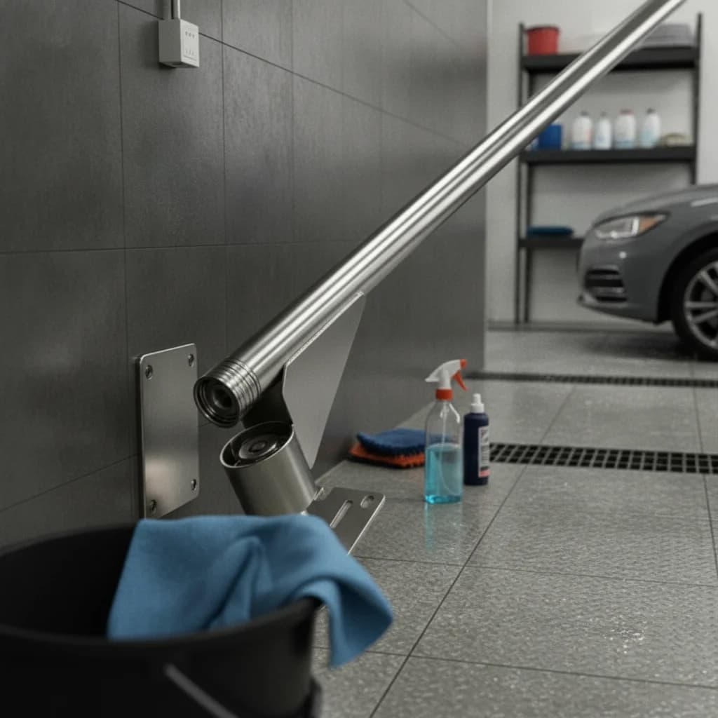 Heavy-duty Straight Vacuum Arm with Base Plate Suction Hardware for Commercial Car Wash Stations