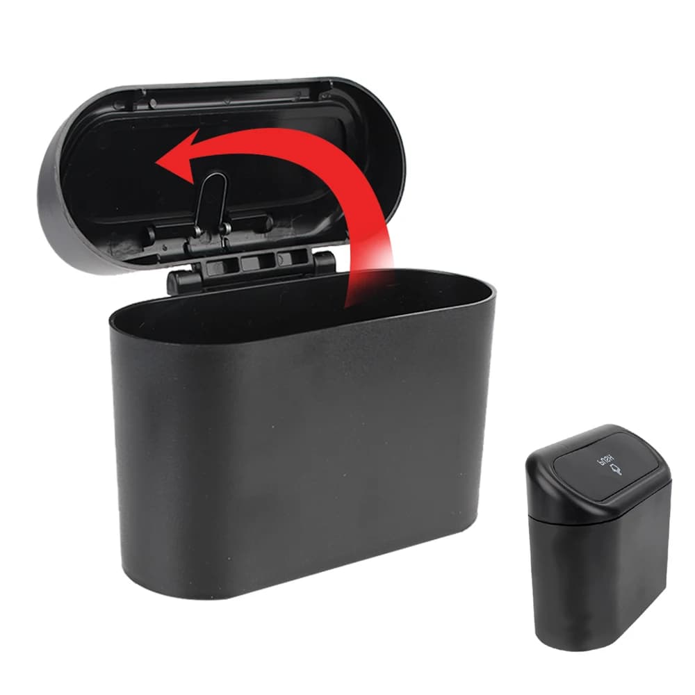 Storage Box Pressing Type Trash Can ABS Hanging Vehicle Garbage Dust Case Car Trash Bin