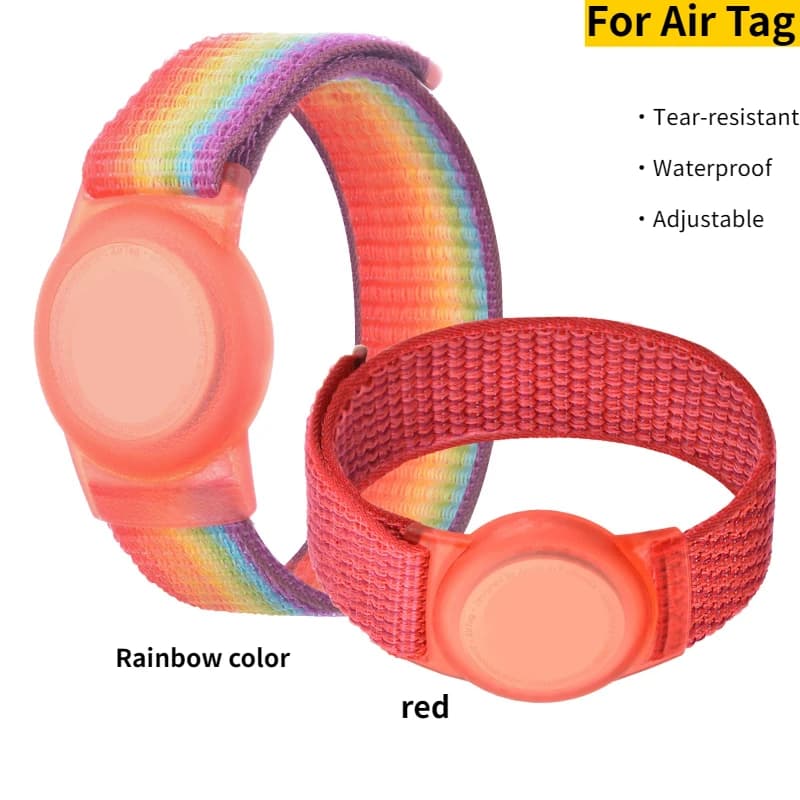 Adjustable Nylon Wristband for Kids, Anti-Lost Protective Bracelet Holder Compatible with Apple AirTag GPS Tracker